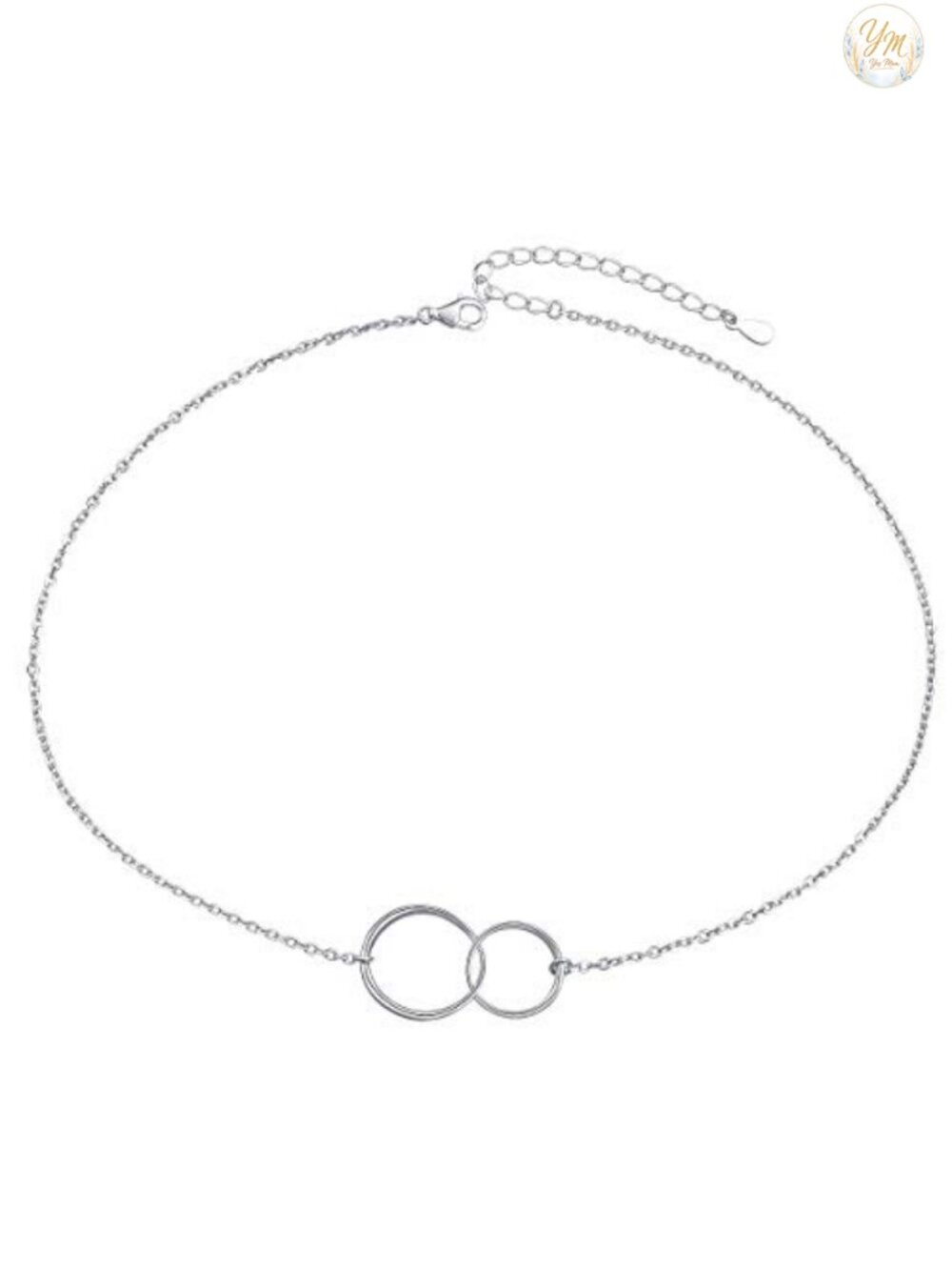 Ladytree Sterling Silver Infinity Choker Necklace Adjustable 13-16 Inches 925